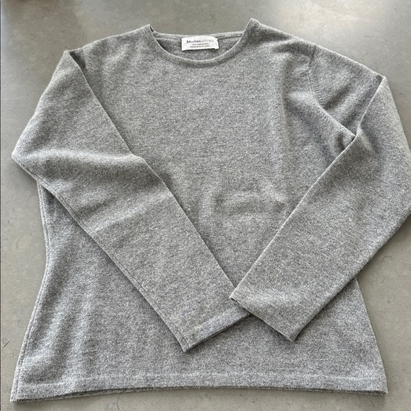 Johnston’s of Elgin 100% Cashmere Crewneck Pullover Sweater in Gray M - Picture 2 of 6